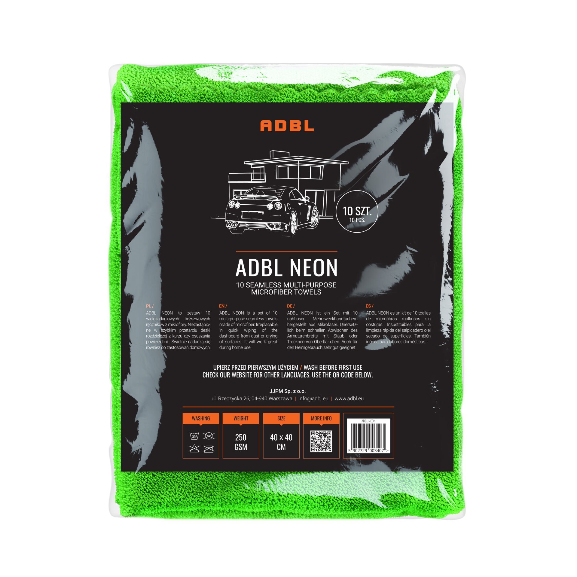 ADBL NEON 10 ADET 40X40 CM DİKİŞSİZ MİKROFİBER BEZ